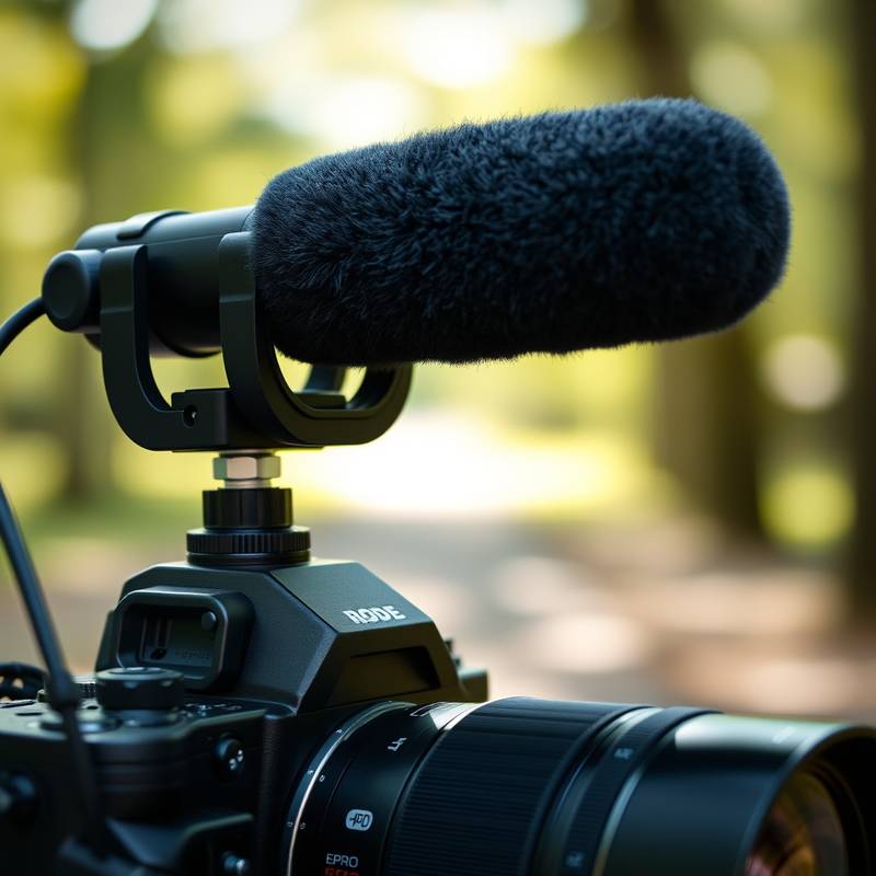 Rode VideoMic Pro Richtmikrofon auf einer Kamera montiert.